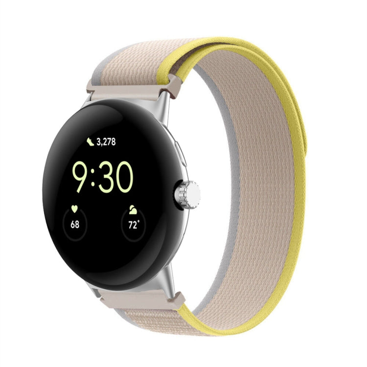 Loop Silver Connector Nylon Watch Band, For Google Pixel Watch 5 / 4 / 3 / 2 / 1 41mm