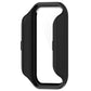 Tempered film watch protective case with clear screen cover, black side profile