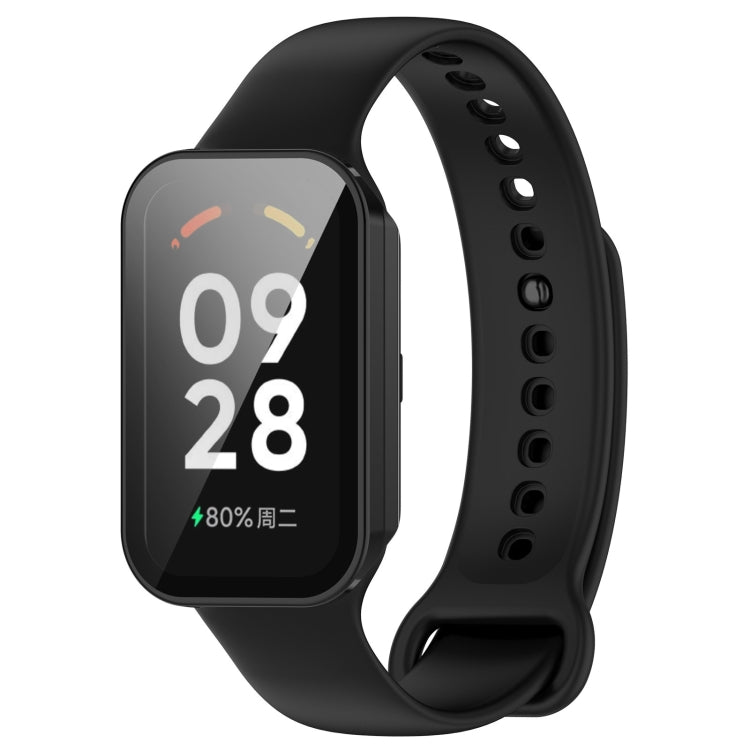 Tempered film watch protective case with clear screen cover, black frame