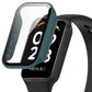 Tempered film watch protective case with clear screen cover, blue-green frame
