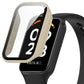 Tempered film watch protective case with clear screen cover, ivory frame