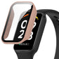 Rose gold tempered watch protective case with integrated film for screen coverage