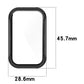 Black tempered watch protective case with integrated film, 45.7 x 28.6 mm