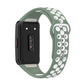 Two-color silicone watch band with reverse buckle, green and white perforated strap