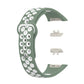Two-color silicone watch band with reverse buckle, green and white perforated band set