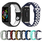 Two-color reverse buckle silicone watch band set in assorted strap colors