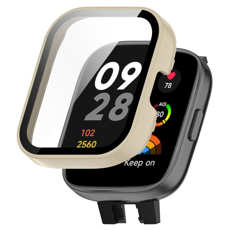 Ivory white integrated tempered film watch protective case for Redmi Watch 3