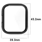 Black tempered film watch protective case size 45.2mm by 39.3mm