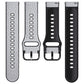 Litchi-texture watch band straps shown in light and dark colors with buckle connectors