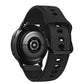 Universal TPU litchi-texture watch band with metal buckle, all-black with perforated strap