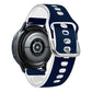 Universal TPU litchi-texture watch band with buckle hardware, blue textured band with white trim
