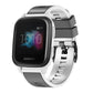 Two-color silicone watch band, white strap and dark gray top band.