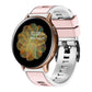 Two-tone silicone watch band in light pink and white-gray, 20/22mm