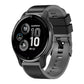 Two-tone silicone watch band in dark gray with matching clasp and vented links.