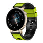 Two-tone silicone watch band, neon green and black with secure clasp, 20/22mm