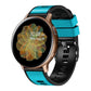 Two-tone silicone watch band, teal band with black underside, 20/22mm