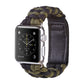 Olive and dark brown paracord hook-and-loop nylon watch band with looped weave