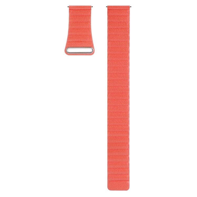Orange magnetic loop watch band with metal clasp, single strap