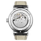 NORTH EDGE mechanical watch with see-through case back and black leather strap