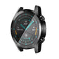 Black 46mm TPU watch case with transparent cover over smartwatch face