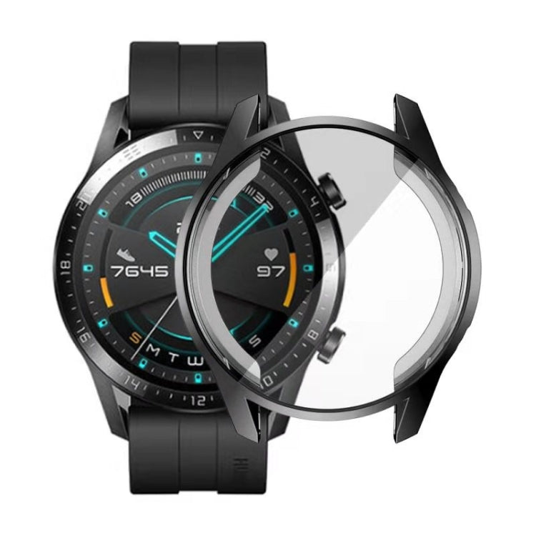 Black TPU watch case with transparent front ring and fitted watch cover
