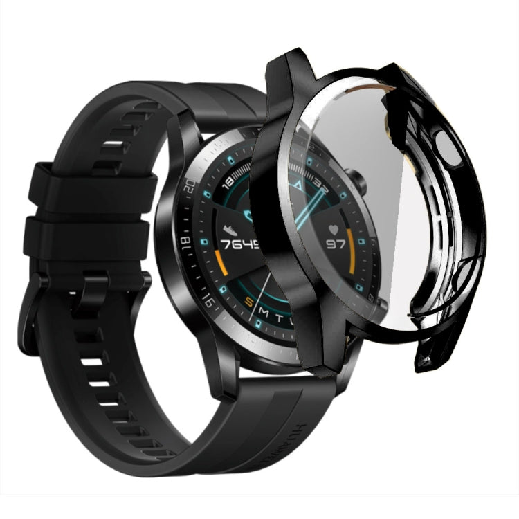 Black TPU watch case cover with clear shield and side bezel clips