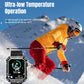 Black smartwatch on wrist with dark fitness screen and rugged silicone sport strap