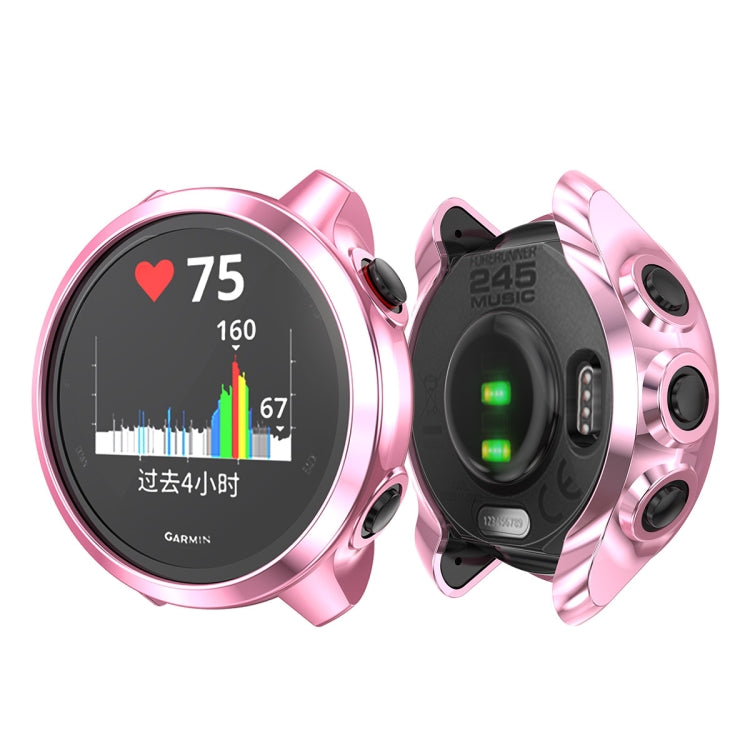 Pink TPU watch case with electroplated frame and visible smartwatch screen