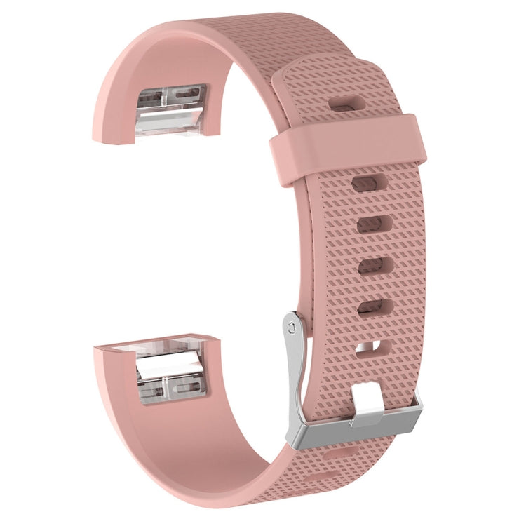 Silicone replacement wrist strap with textured holes and metal buckle, light pink