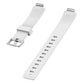 Glossy silicone replacement wrist strap with metal buckle, white color