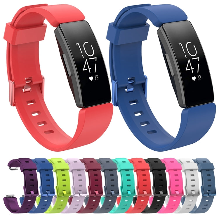Glossy silicone replacement wrist straps set for Fitbit Inspire, multiple colors, metal clasps