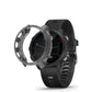 Translucent TPU watch screen case, gray clear guard on black sports watch