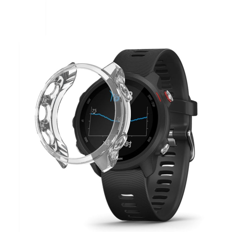 Translucent TPU watch screen case, clear guard on black sports watch