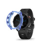 Translucent TPU watch screen case, blue translucent guard on black sports watch