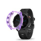 Translucent TPU watch screen case, purple translucent guard on black sports watch