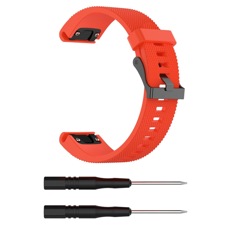 20mm silicone watch strap, orange with clasp, includes spring bar tool pieces