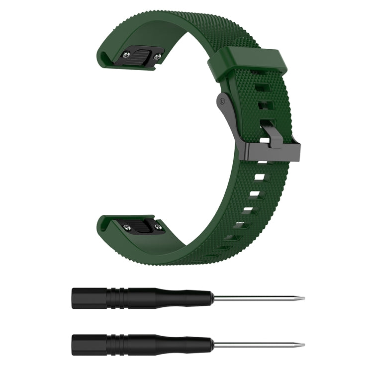 20mm silicone watch strap, dark green with clasp, includes spring bar tool pieces