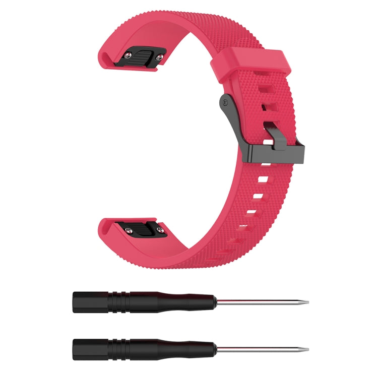 20mm silicone watch strap, rose red with clasp, includes spring bar tool pieces