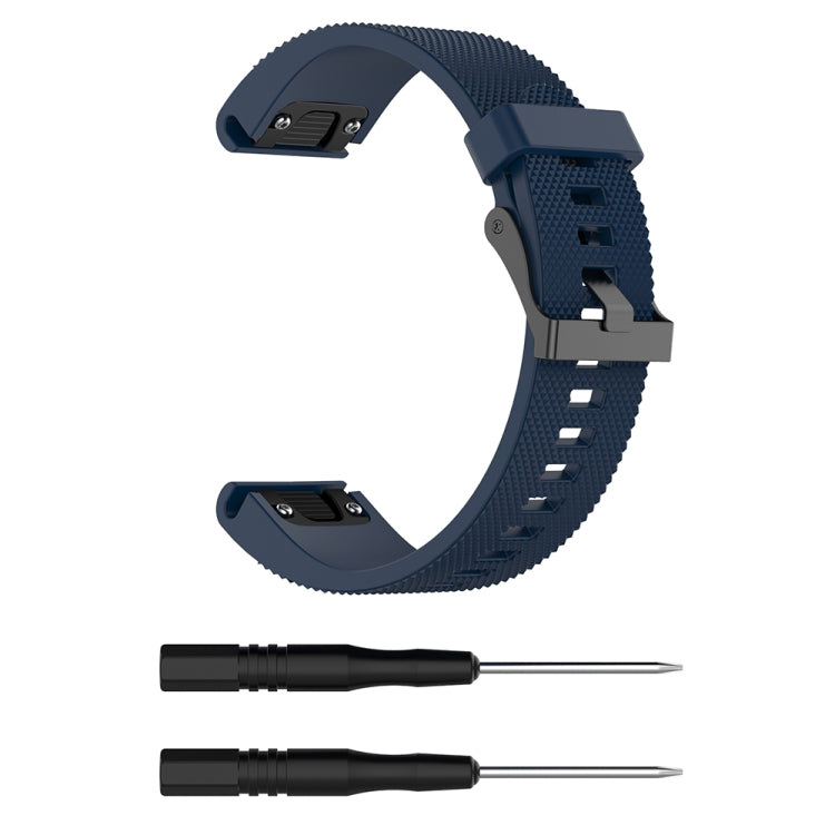 20mm silicone watch strap, dark blue with clasp, includes spring bar tool pieces