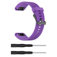 20mm silicone replacement watch strap, purple, with black clasp and perforated holes