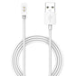 White magnetic USB charging cable with suction connector for smartwatch