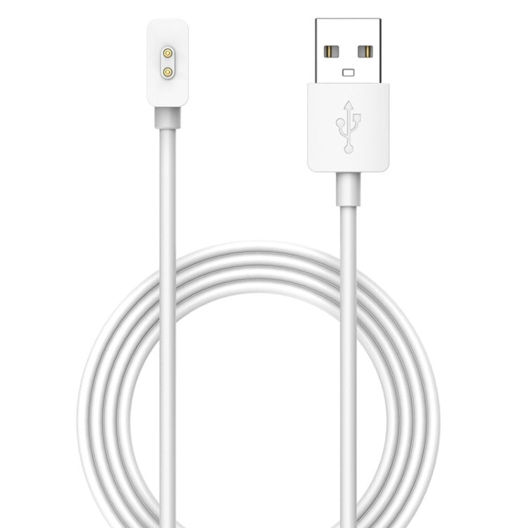 White magnetic USB charging cable with suction connector for smartwatch