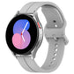 Silicone watch with groove band in light grey, black round dial with colorful hands