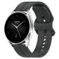 Silicone watch band with clasp end and adjustment holes, dark gray