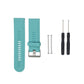 Teal silicone watch strap set with metal buckle and fixing pins