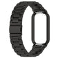 Three-bead steel watch band black, side view with metal clasp and link links