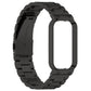 Three-bead steel watch band black, close-up side with smooth bezel and clasp