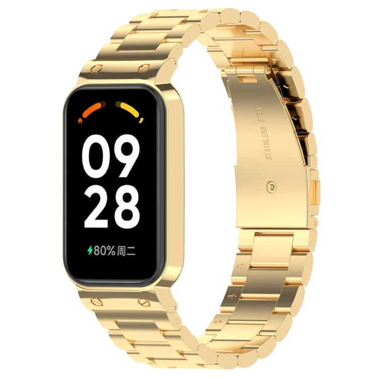 Three-bead steel watch band in gold with three-bead link bracelet for Redmi Band 2