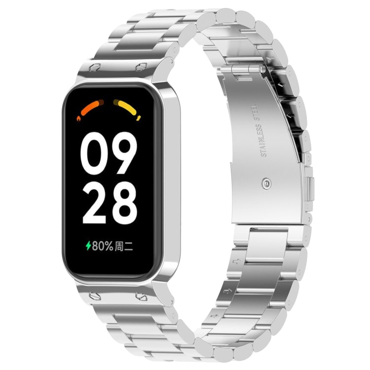 Three-bead steel watch band in silver with three-bead link bracelet for Redmi Band 2