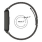 Three-bead steel watch band fit range diagram, min 5.5 in and max 8.7 in